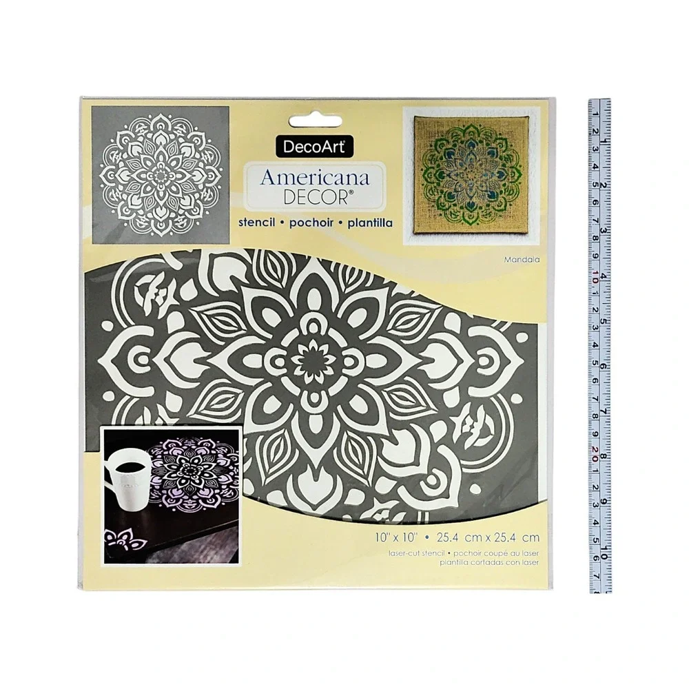 DecoArt Americana Decor Laser-cut Stencil, Mandala Design 10
